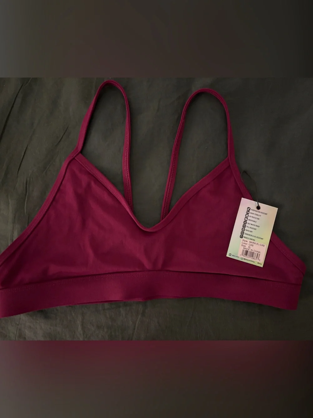 Jolyn Clothing Magenta V-Neck Swim Bralette